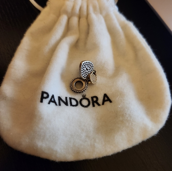 💛 Cute heart silver 🩶 and gold love locks Pandora charm with bag 💫 - Picture 9 of 12
